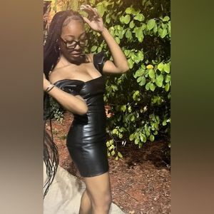 Faux leather dress